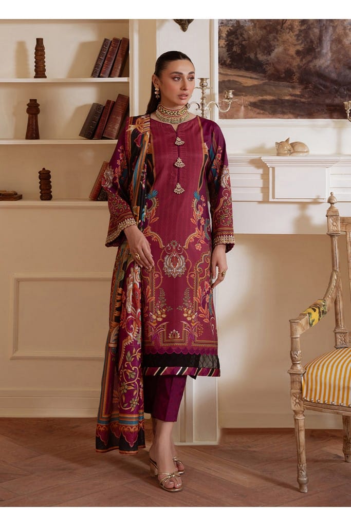 Imperial Plum | VELOURE PRINTED SILK | GULAAL