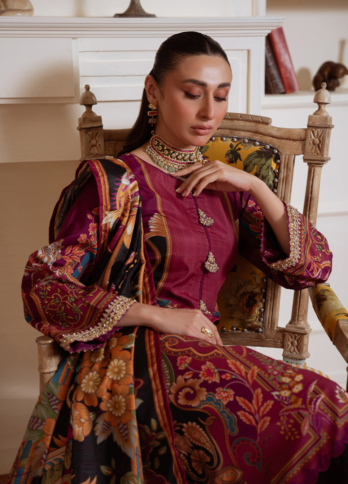 Imperial Plum | VELOURE PRINTED SILK | GULAAL