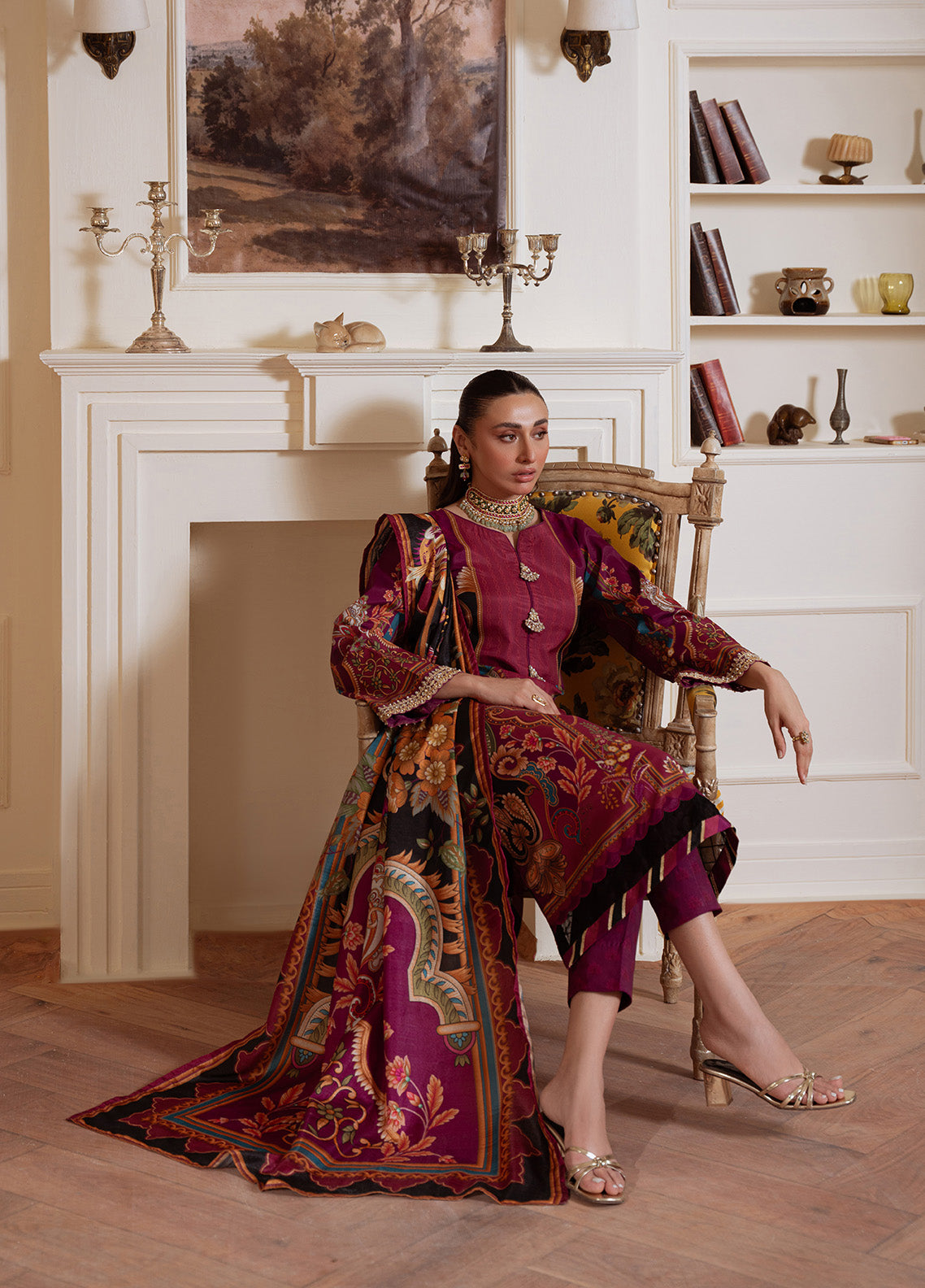 Imperial Plum | VELOURE PRINTED SILK | GULAAL