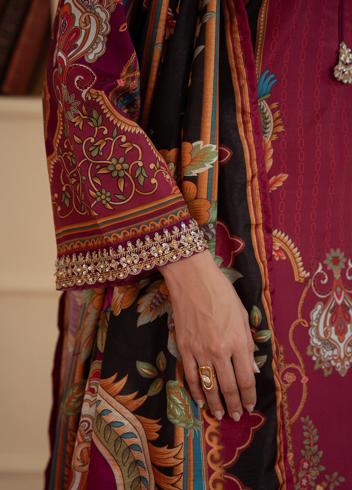 Imperial Plum | VELOURE PRINTED SILK | GULAAL