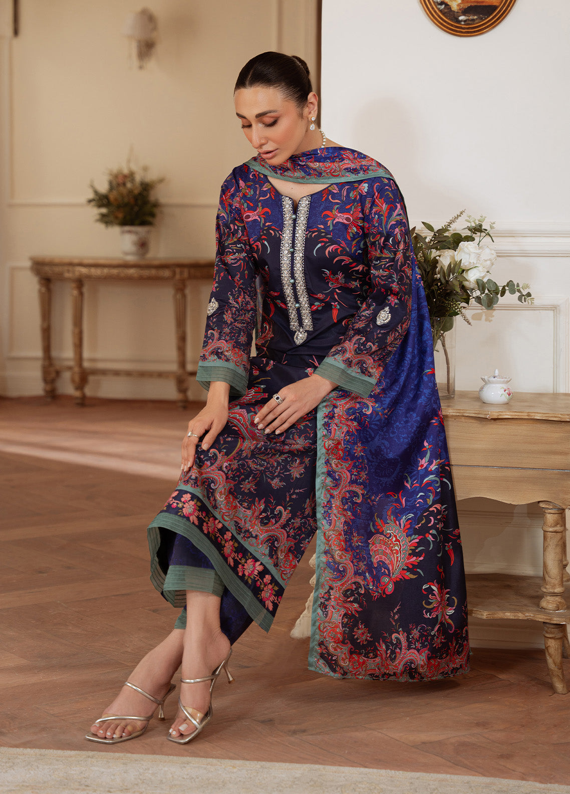 Midnight Reverie | VELOURE PRINTED SILK | GULAAL