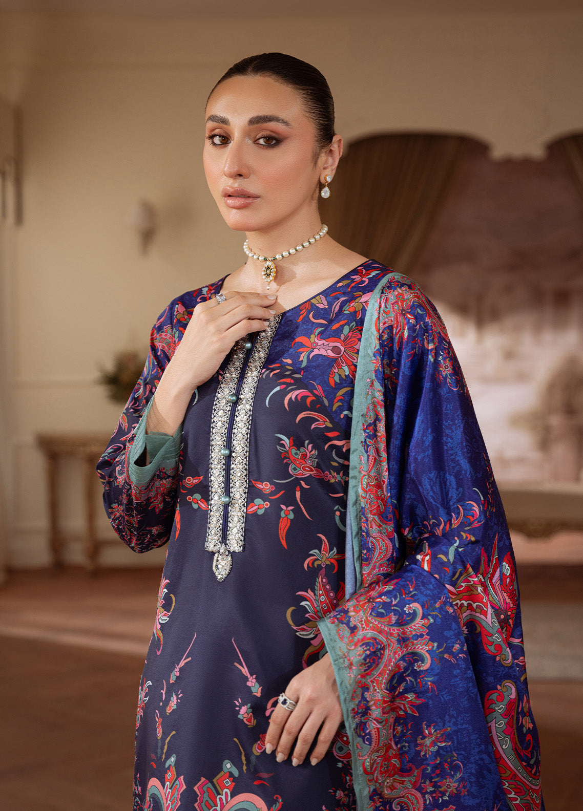 Midnight Reverie | VELOURE PRINTED SILK | GULAAL