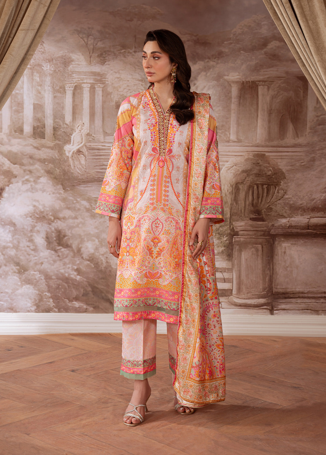 Blush Royale | VELOURE PRINTED SILK | GULAAL