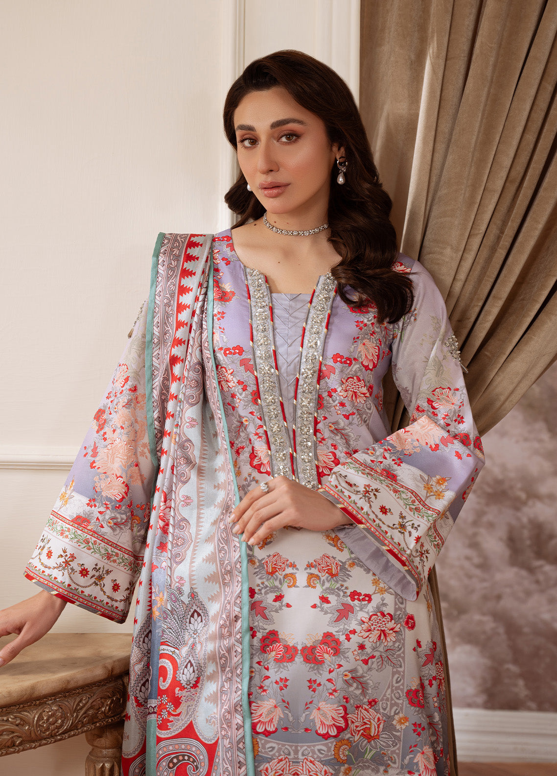 Twilight Elegance | VELOURE PRINTED SILK | GULAAL