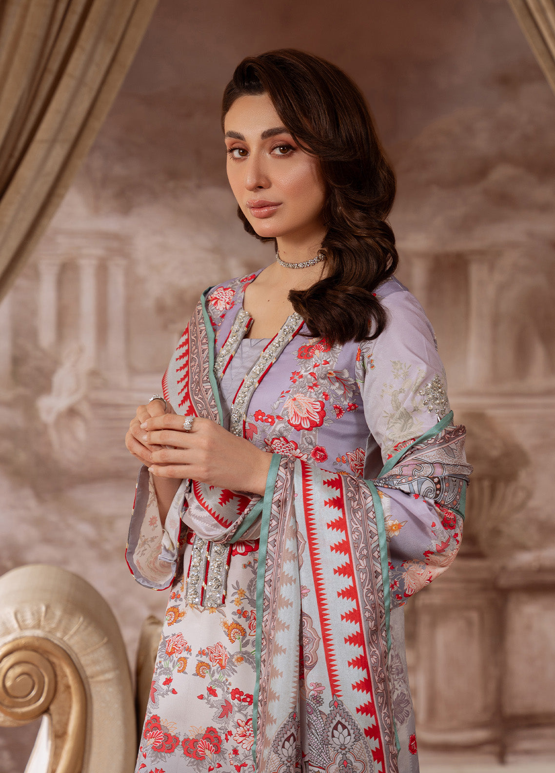 Twilight Elegance | VELOURE PRINTED SILK | GULAAL