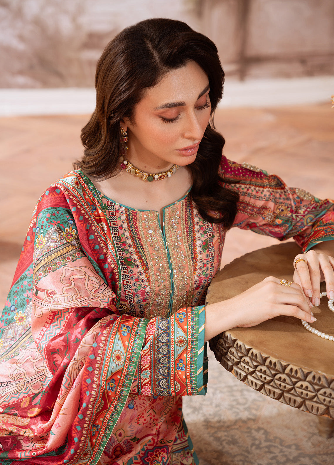 Coral Éclat | VELOURE PRINTED SILK | GULAAL