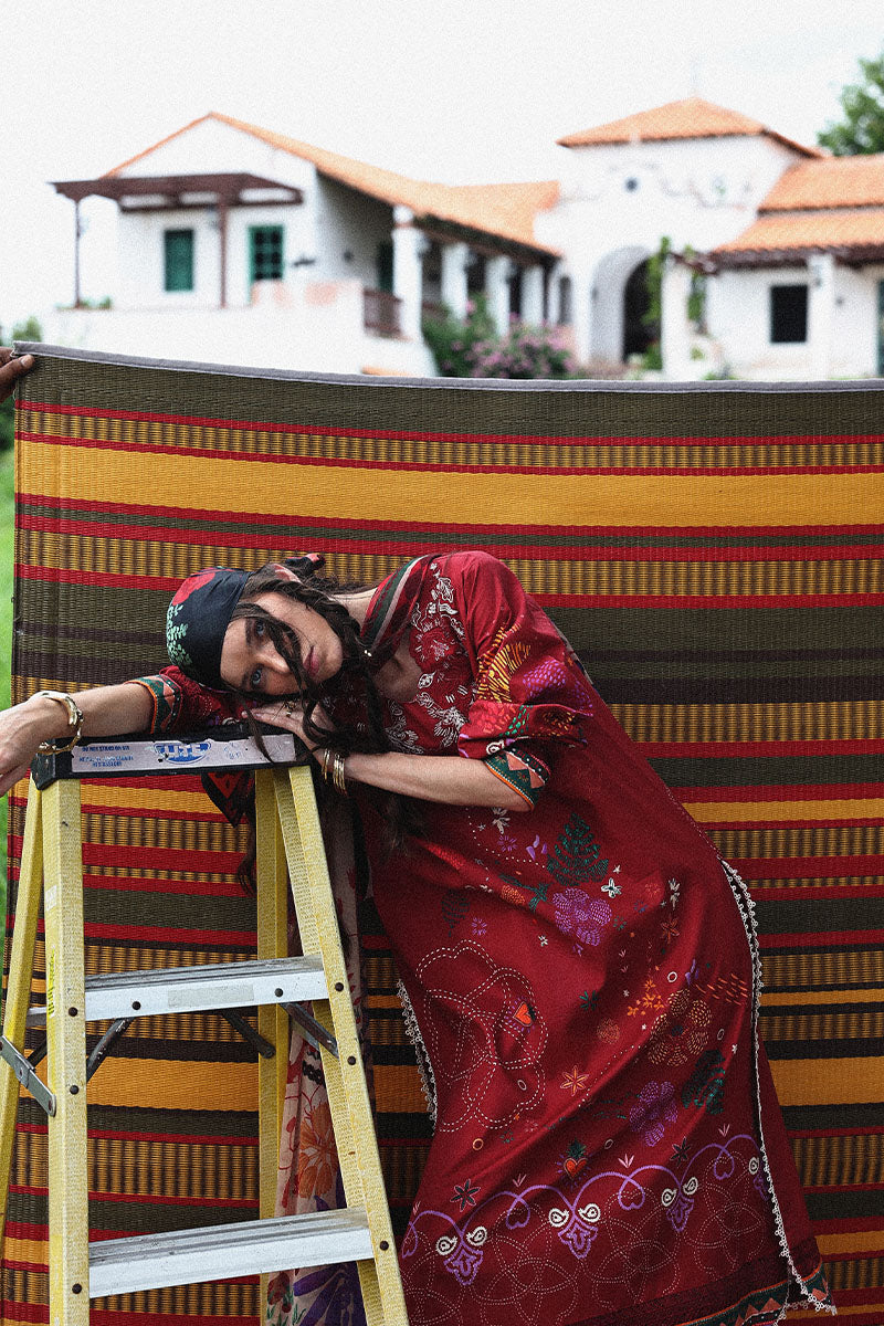 Amber Bosque | Mirasol Unstitched Printed Cambric | Mushq