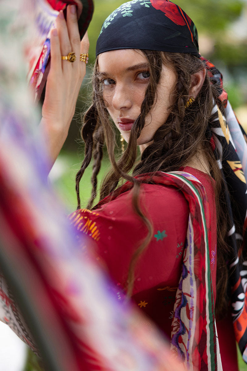 Amber Bosque | Mirasol Unstitched Printed Cambric | Mushq