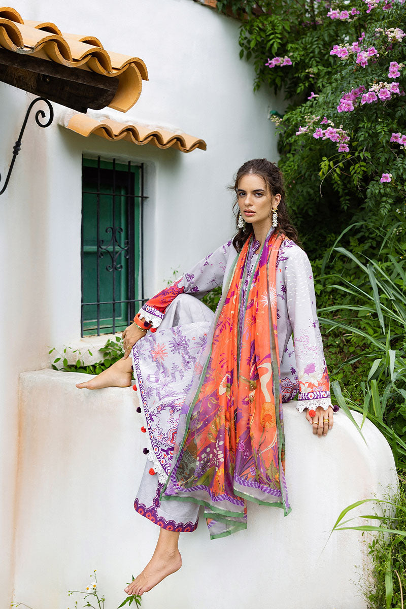 Luna Plata | Mirasol Unstitched Printed Cambric | Mushq