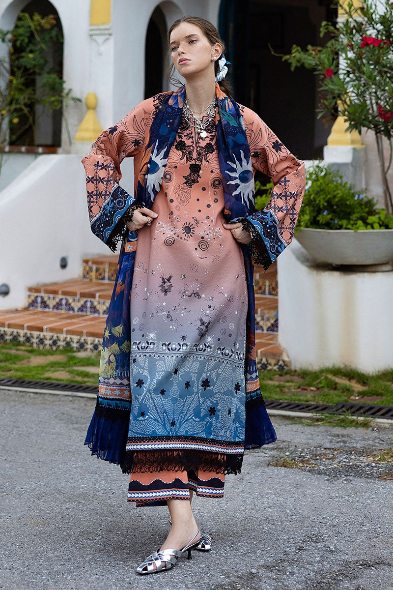 Viento Vivi | Mirasol Unstitched Printed Cambric | Mushq