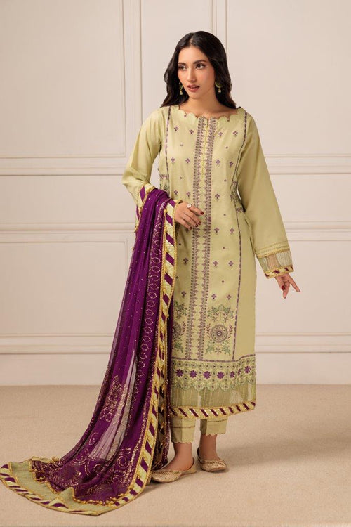 MT-GREEN-CAMBRIC-3 PC || KAAMDANI COLLECTION '23 || BONANZA SATRANGI in UK USA UAE online kapraye.com