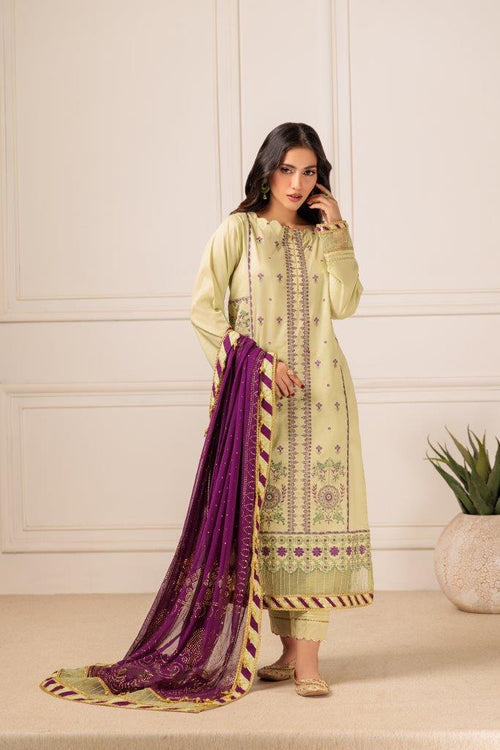 MT-GREEN-CAMBRIC-3 PC || KAAMDANI COLLECTION '23 || BONANZA SATRANGI in UK USA UAE online kapraye.com