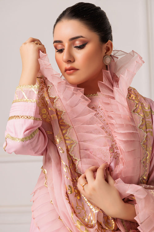 L-PINK-CAMBRIC-3 PC || CHAMAK DAMAK 2023 || BONANZA SATRANGI in UK USA UAE online kapraye.com