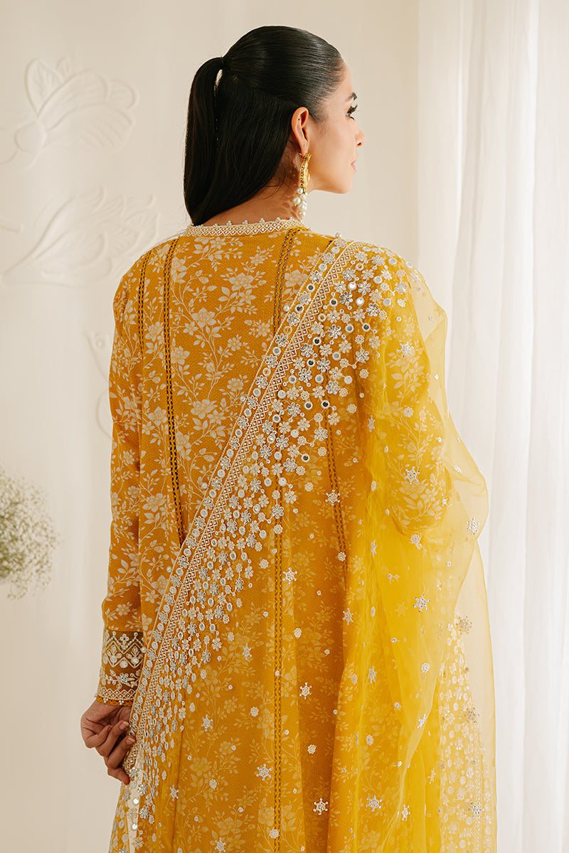 ELFIN RADIANT-3PC SILK EMBROIDERED SUIT | WEDDING UNSTITCHED | CROSS STITCH in UK USA UAE online kapraye.com