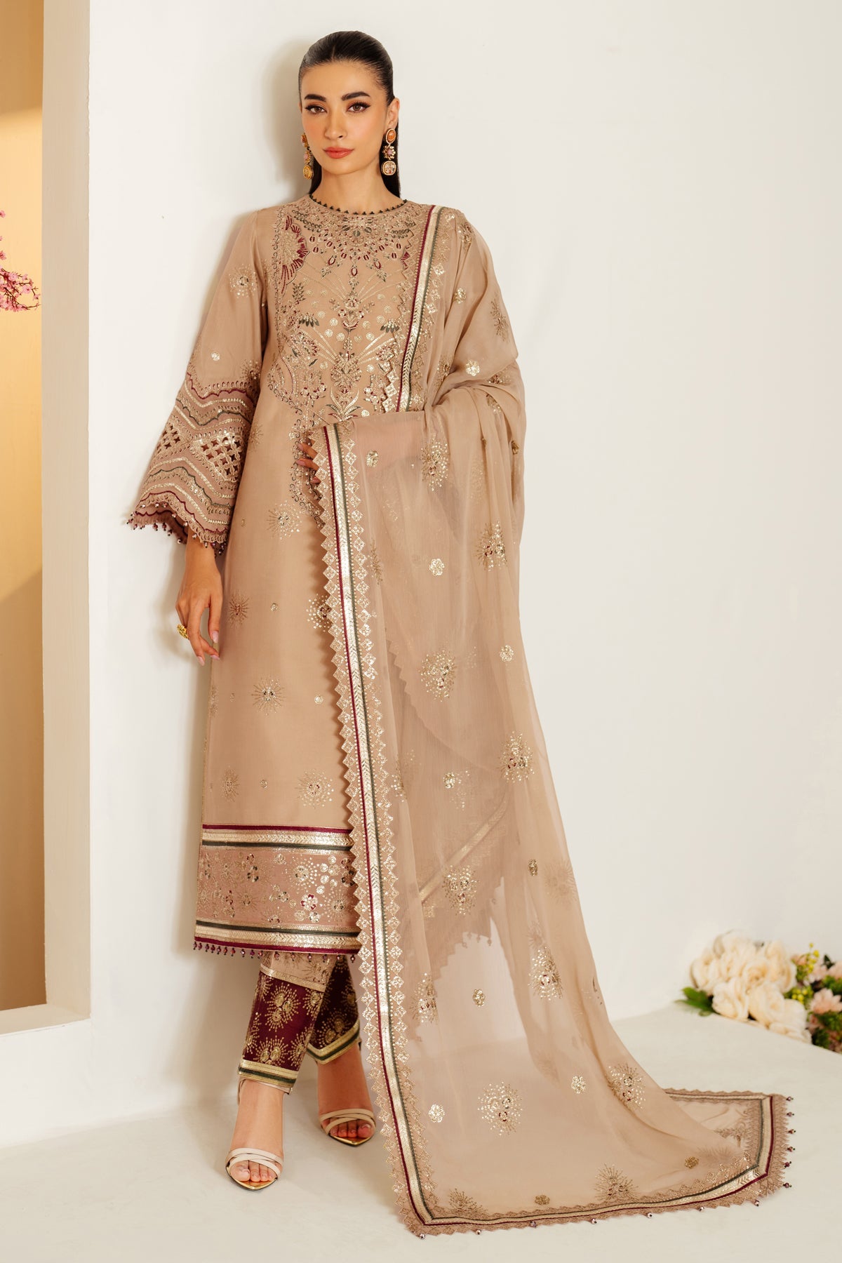 AF-RS-06-Oak | Luxe - Luxury Raw Silk | Alizeh Fashion in UK USA UAE online kapraye.com