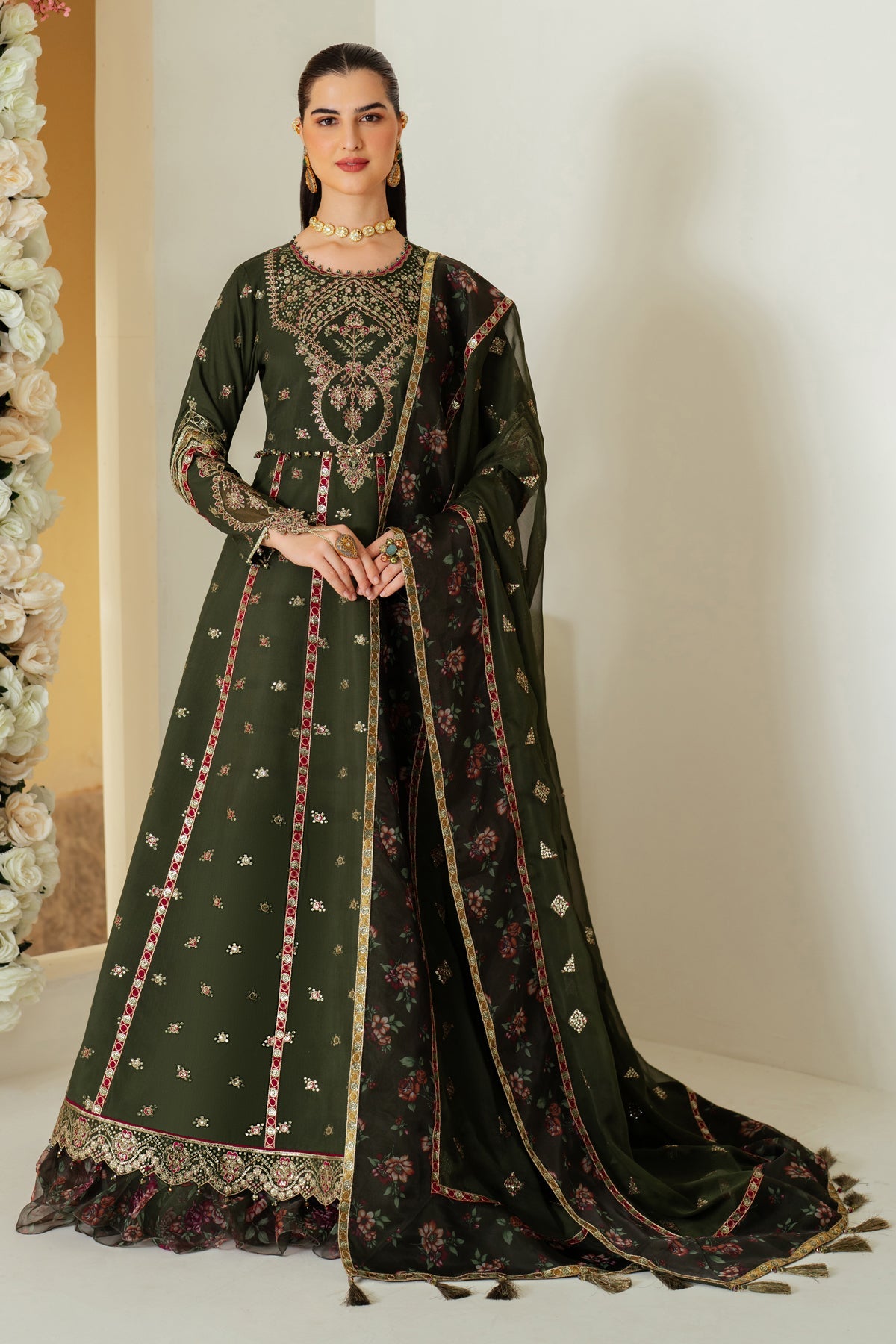 AF-RS-03-Pine | Luxe - Luxury Raw Silk | Alizeh Fashion in UK USA UAE online kapraye.com