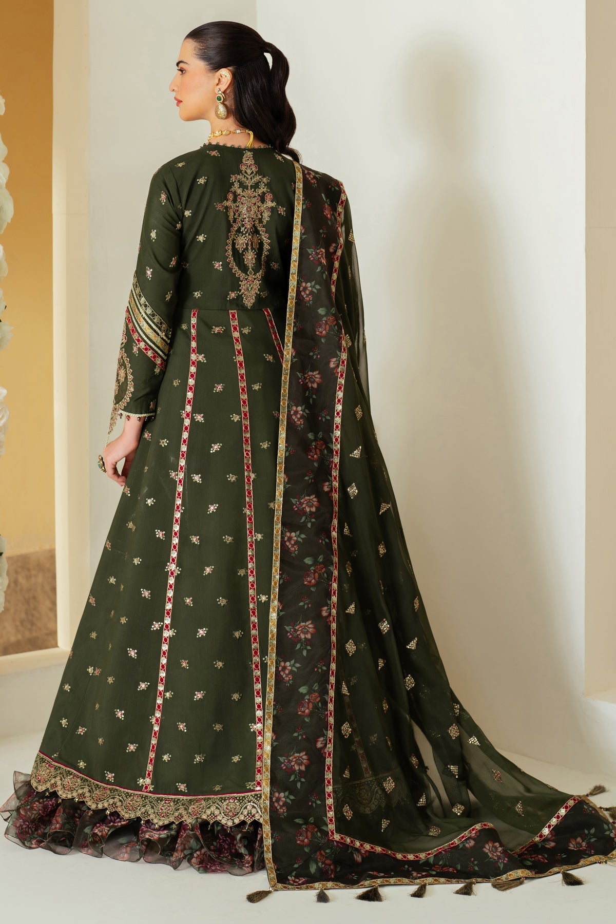 AF-RS-03-Pine | Luxe - Luxury Raw Silk | Alizeh Fashion in UK USA UAE online kapraye.com