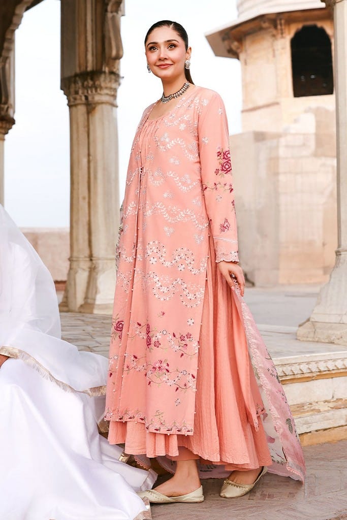 DUSKY ROSE-3PC EMBROIDERED LAWN SUIT | EID LAWN '26 | CROSS STITCH