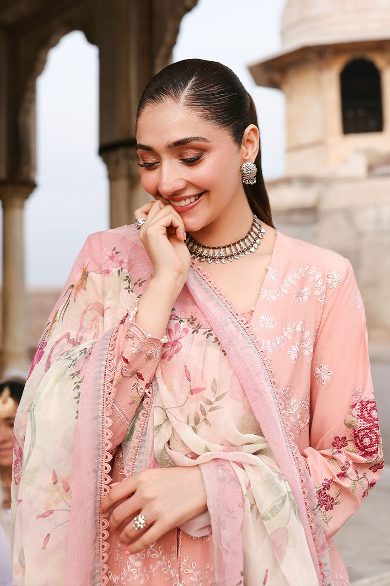 DUSKY ROSE-3PC EMBROIDERED LAWN SUIT | EID LAWN '26 | CROSS STITCH