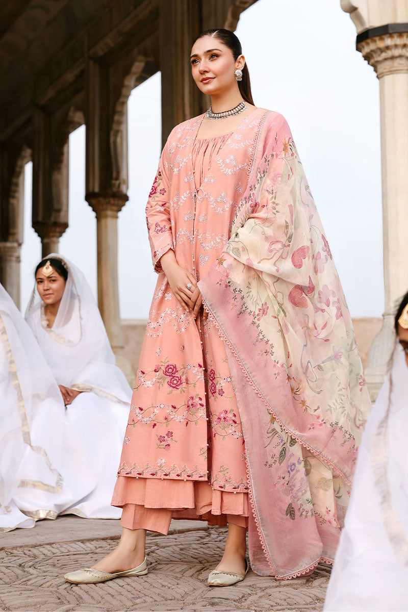 DUSKY ROSE-3PC EMBROIDERED LAWN SUIT | EID LAWN '26 | CROSS STITCH