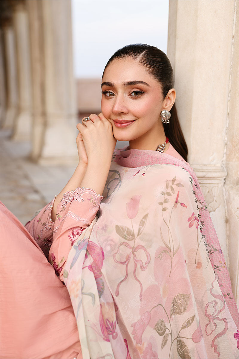 DUSKY ROSE-3PC EMBROIDERED LAWN SUIT | EID LAWN '26 | CROSS STITCH
