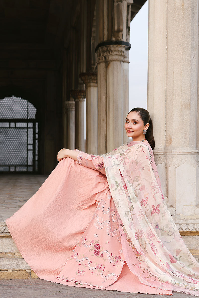 DUSKY ROSE-3PC EMBROIDERED LAWN SUIT | EID LAWN '26 | CROSS STITCH