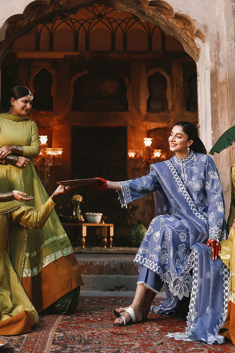ETHNIC BLUE-3PC EMBROIDERED LAWN SUIT | EID LAWN '26 | CROSS STITCH