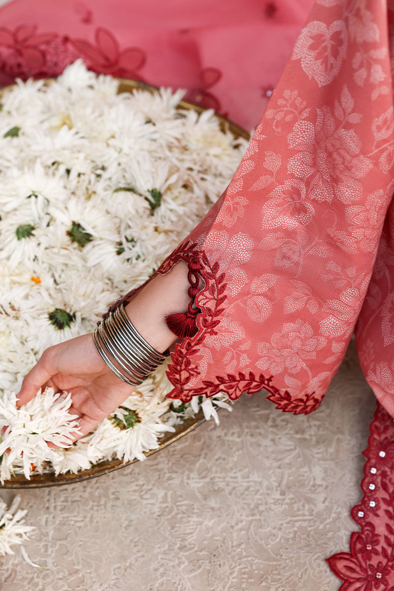 PEACH ATELIER-3PC PRINTED & EMBROIDERED LAWN SUIT | EID LAWN '26 | CROSS STITCH