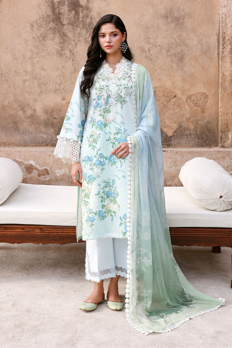SEAFOAM TREASURE-3PC PRINTED LAWN SUIT | EID LAWN '26 | CROSS STITCH