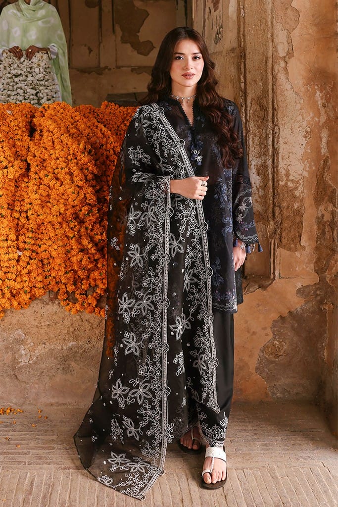 NOIR ESSENCE-3PC PRINTED & EMBROIDERED LAWN SUIT | EID LAWN '26 | CROSS STITCH
