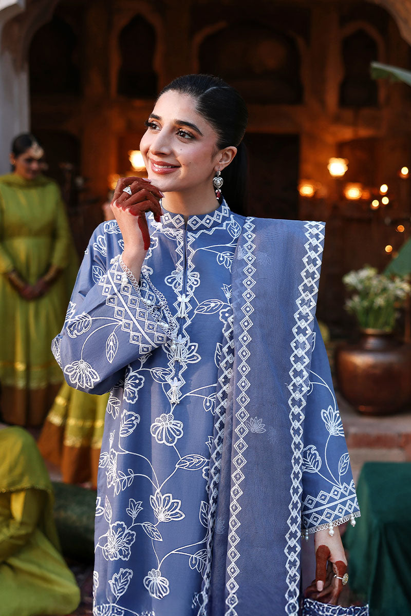 ETHNIC BLUE-3PC EMBROIDERED LAWN SUIT | EID LAWN '26 | CROSS STITCH
