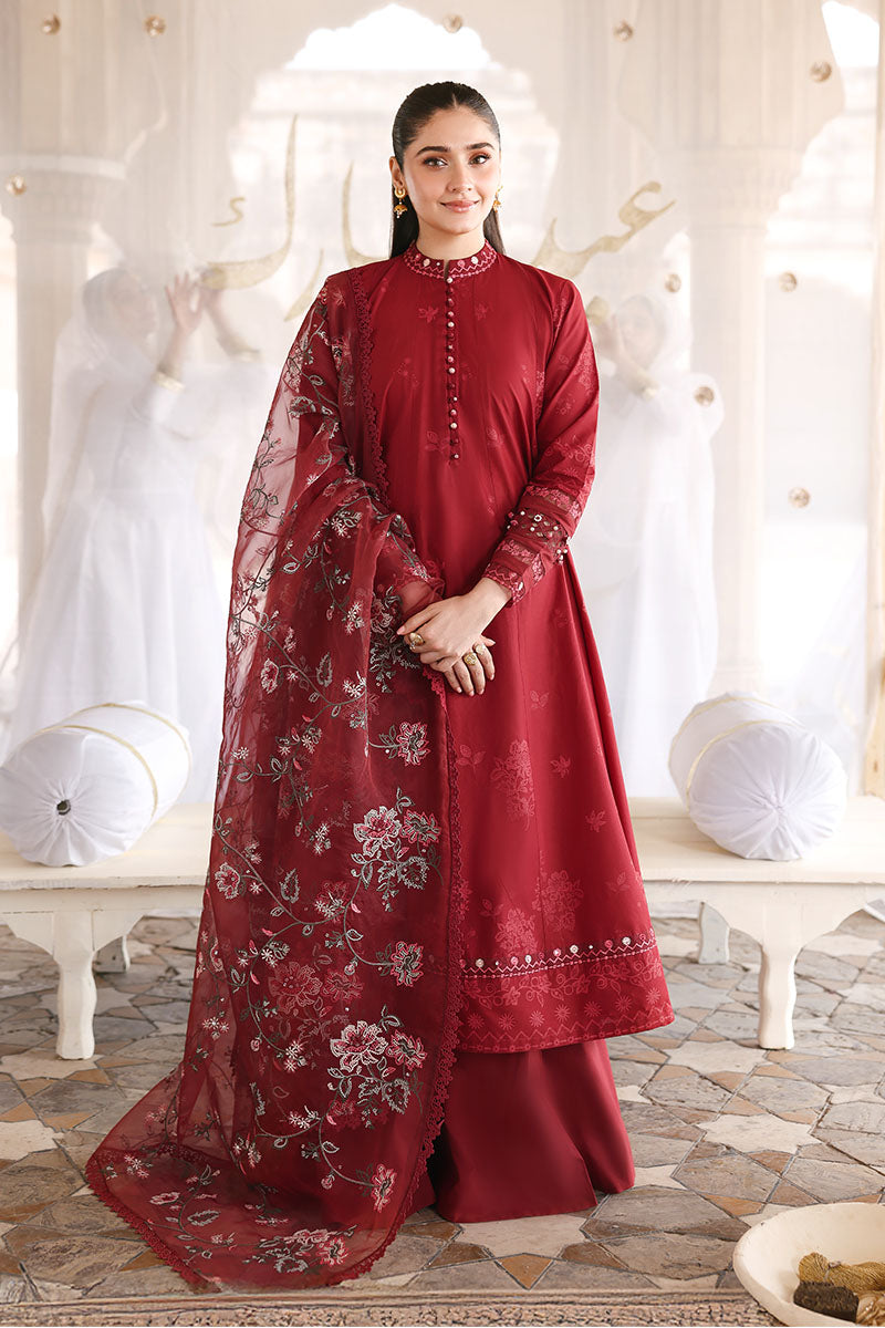 ROUGE FLARE-3PC EMBROIDERED LAWN SUIT | EID LAWN '26 | CROSS STITCH