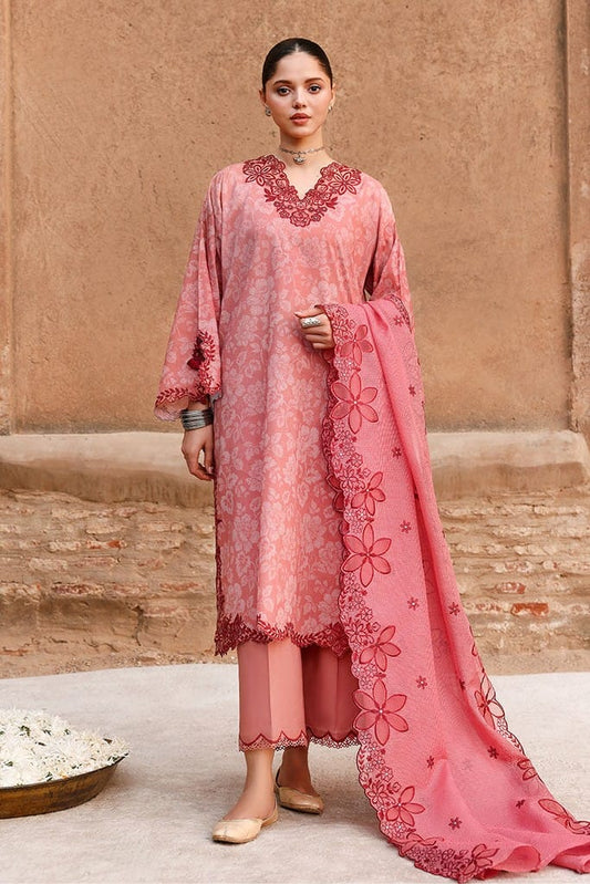 PEACH ATELIER-3PC PRINTED & EMBROIDERED LAWN SUIT | EID LAWN '26 | CROSS STITCH