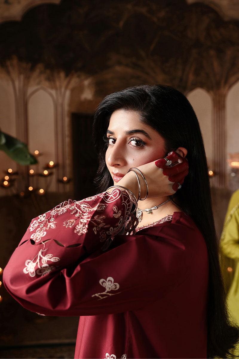 CRIMSON DRAPE-3PC EMBROIDERED LAWN SUIT | EID LAWN '26 | CROSS STITCH
