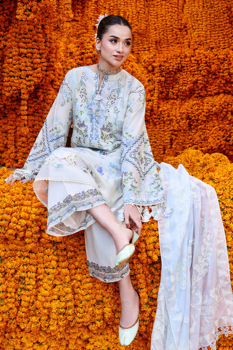 LILAC WHISPER-3PC PRINTED & EMBROIDERED LAWN SUIT | EID LAWN '26 | CROSS STITCH