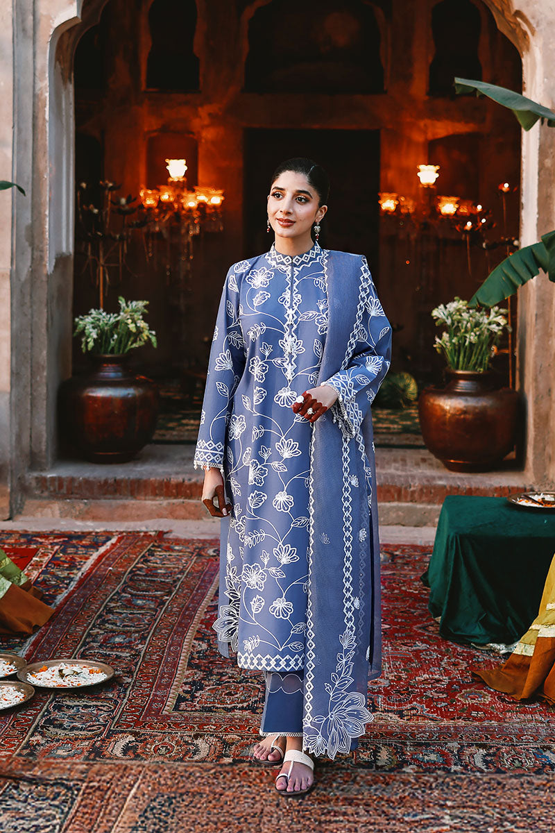 ETHNIC BLUE-3PC EMBROIDERED LAWN SUIT | EID LAWN '26 | CROSS STITCH