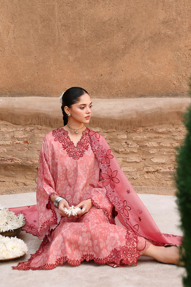 PEACH ATELIER-3PC PRINTED & EMBROIDERED LAWN SUIT | EID LAWN '26 | CROSS STITCH
