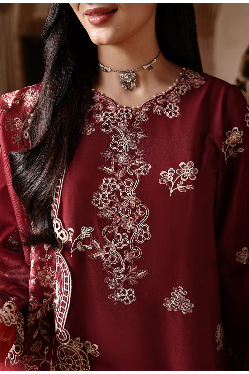 CRIMSON DRAPE-3PC EMBROIDERED LAWN SUIT | EID LAWN '26 | CROSS STITCH