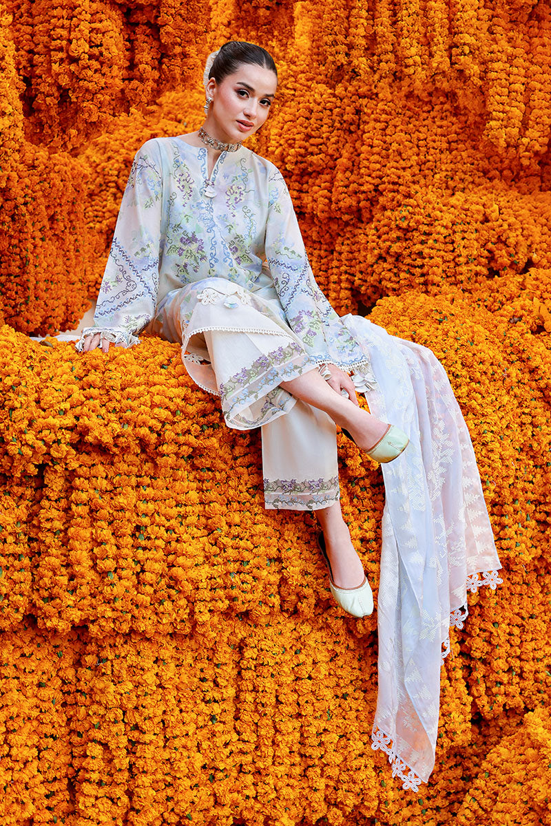 LILAC WHISPER-3PC PRINTED & EMBROIDERED LAWN SUIT | EID LAWN '26 | CROSS STITCH