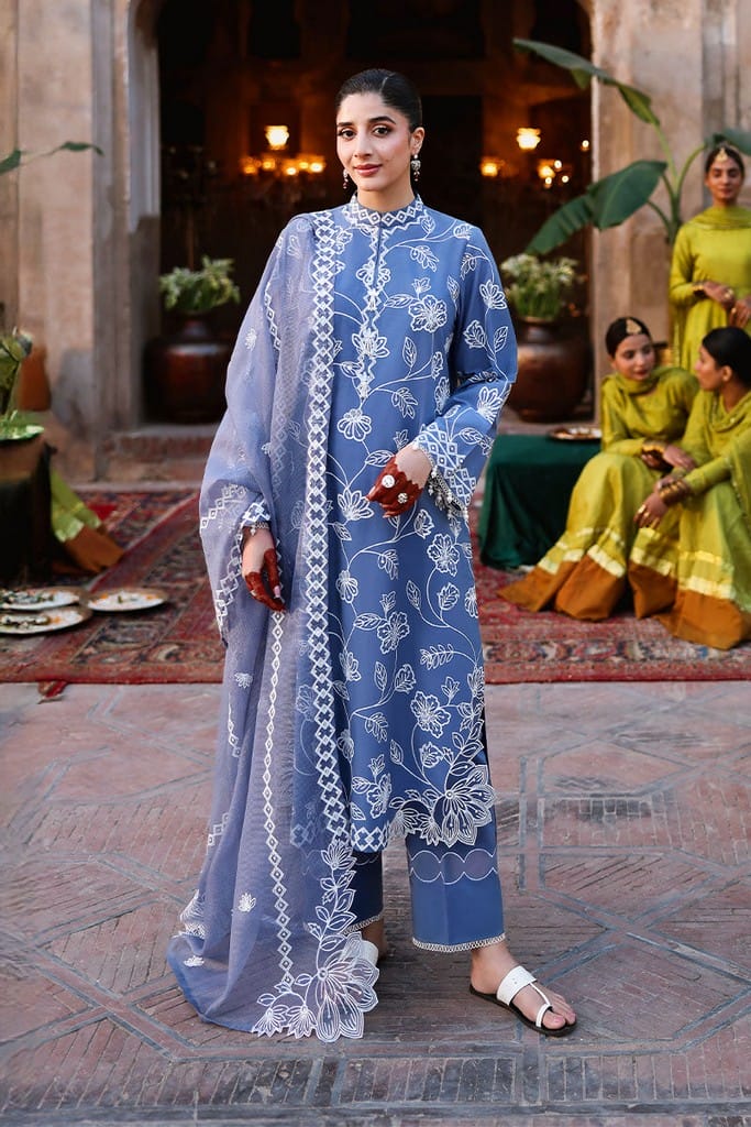 ETHNIC BLUE-3PC EMBROIDERED LAWN SUIT | EID LAWN '26 | CROSS STITCH