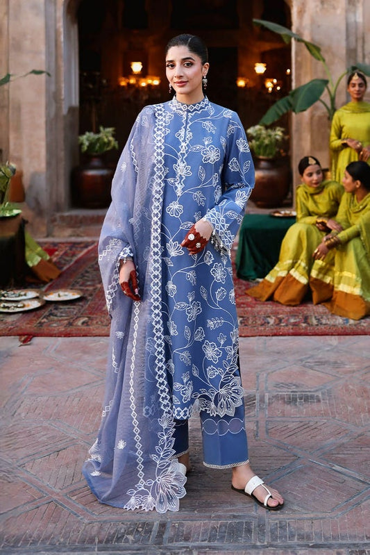 ETHNIC BLUE-3PC EMBROIDERED LAWN SUIT | EID LAWN '26 | CROSS STITCH