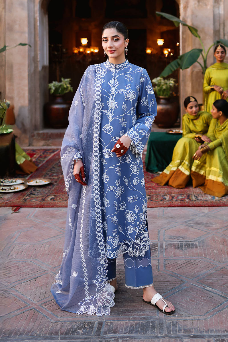 ETHNIC BLUE-3PC EMBROIDERED LAWN SUIT | EID LAWN '26 | CROSS STITCH