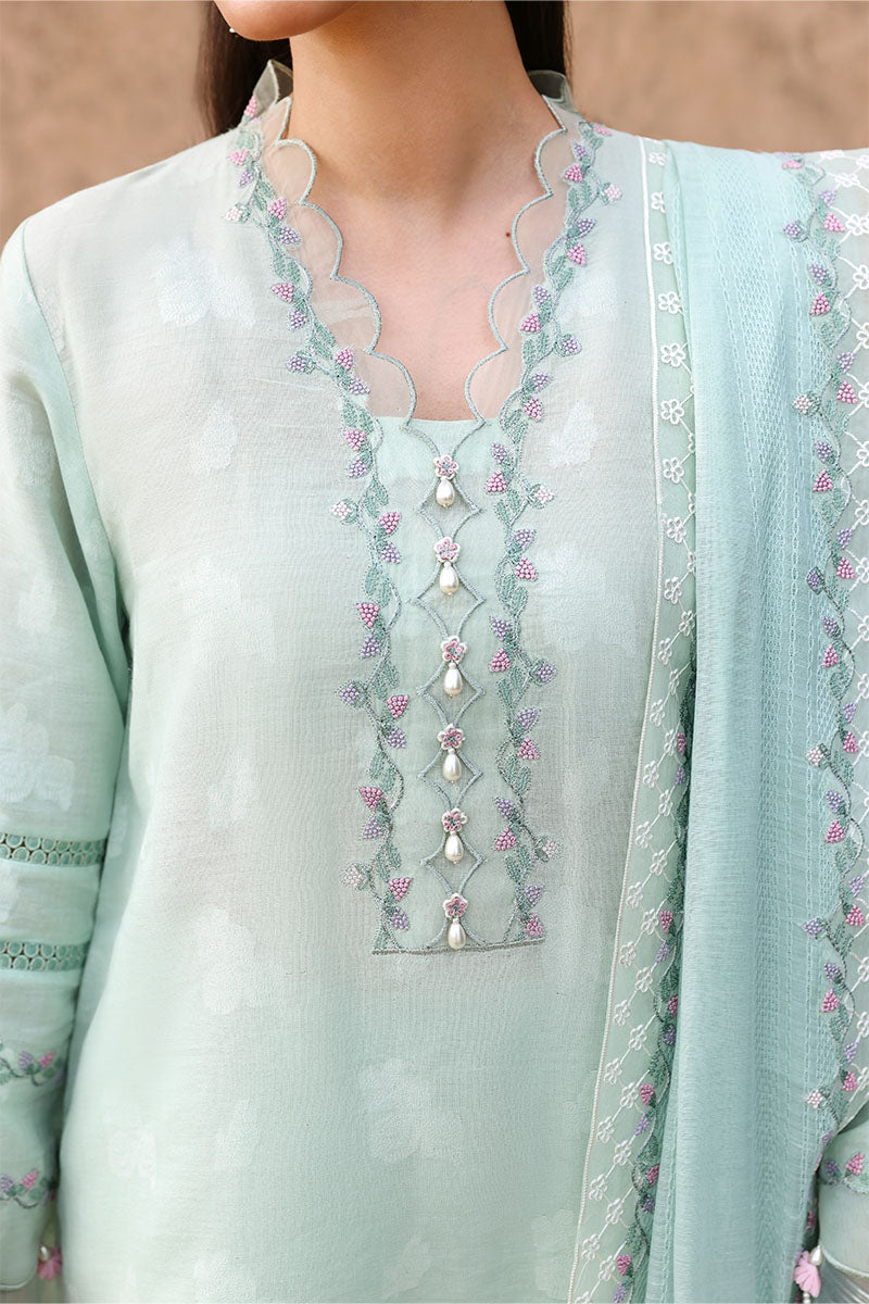 MISTY MINT-3PC EMBROIDERED LAWN SUIT | EID LAWN '26 | CROSS STITCH