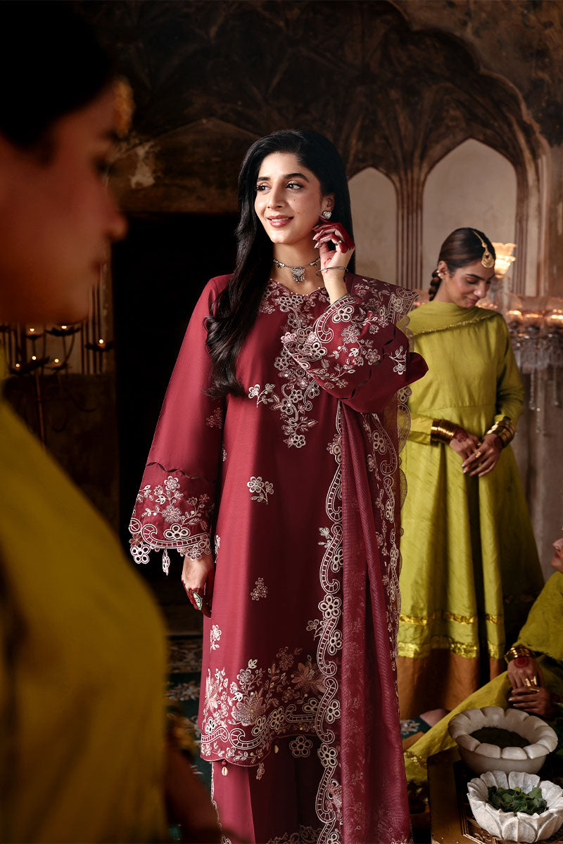 CRIMSON DRAPE-3PC EMBROIDERED LAWN SUIT | EID LAWN '26 | CROSS STITCH