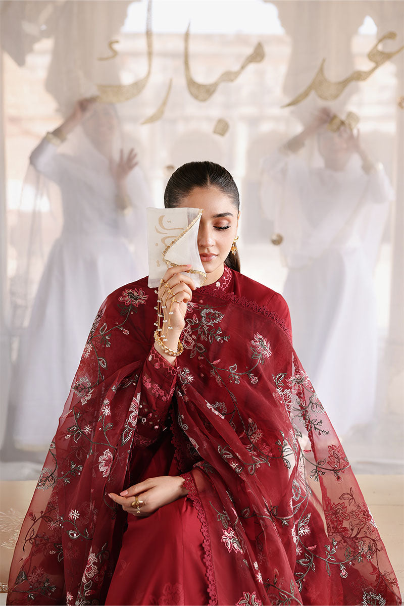 ROUGE FLARE-3PC EMBROIDERED LAWN SUIT | EID LAWN '26 | CROSS STITCH