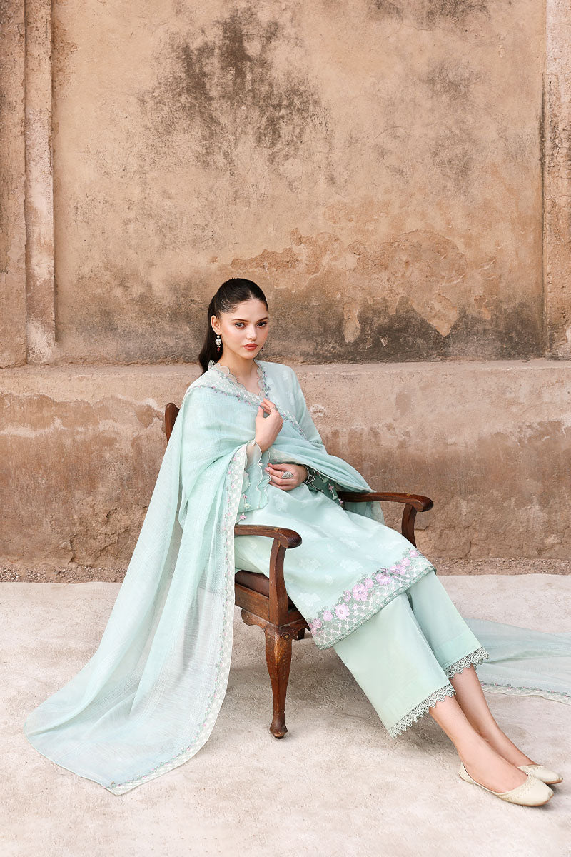MISTY MINT-3PC EMBROIDERED LAWN SUIT | EID LAWN '26 | CROSS STITCH