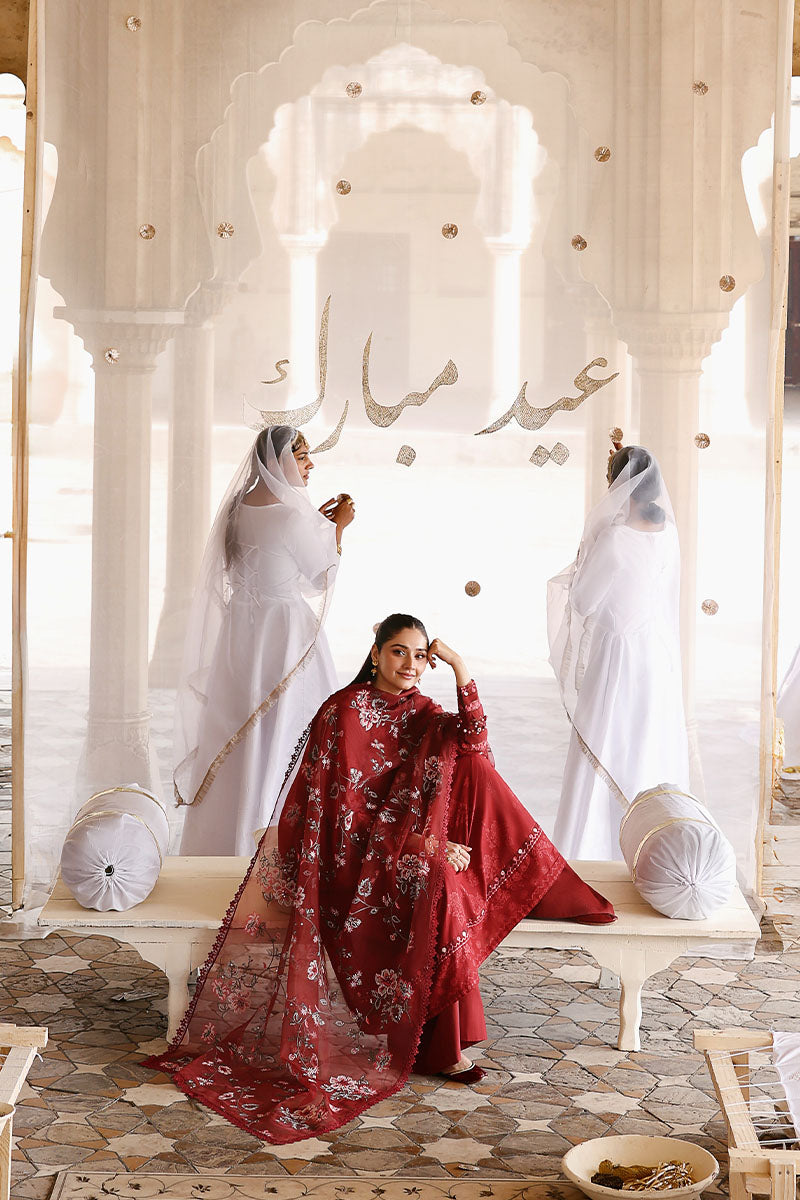 ROUGE FLARE-3PC EMBROIDERED LAWN SUIT | EID LAWN '26 | CROSS STITCH
