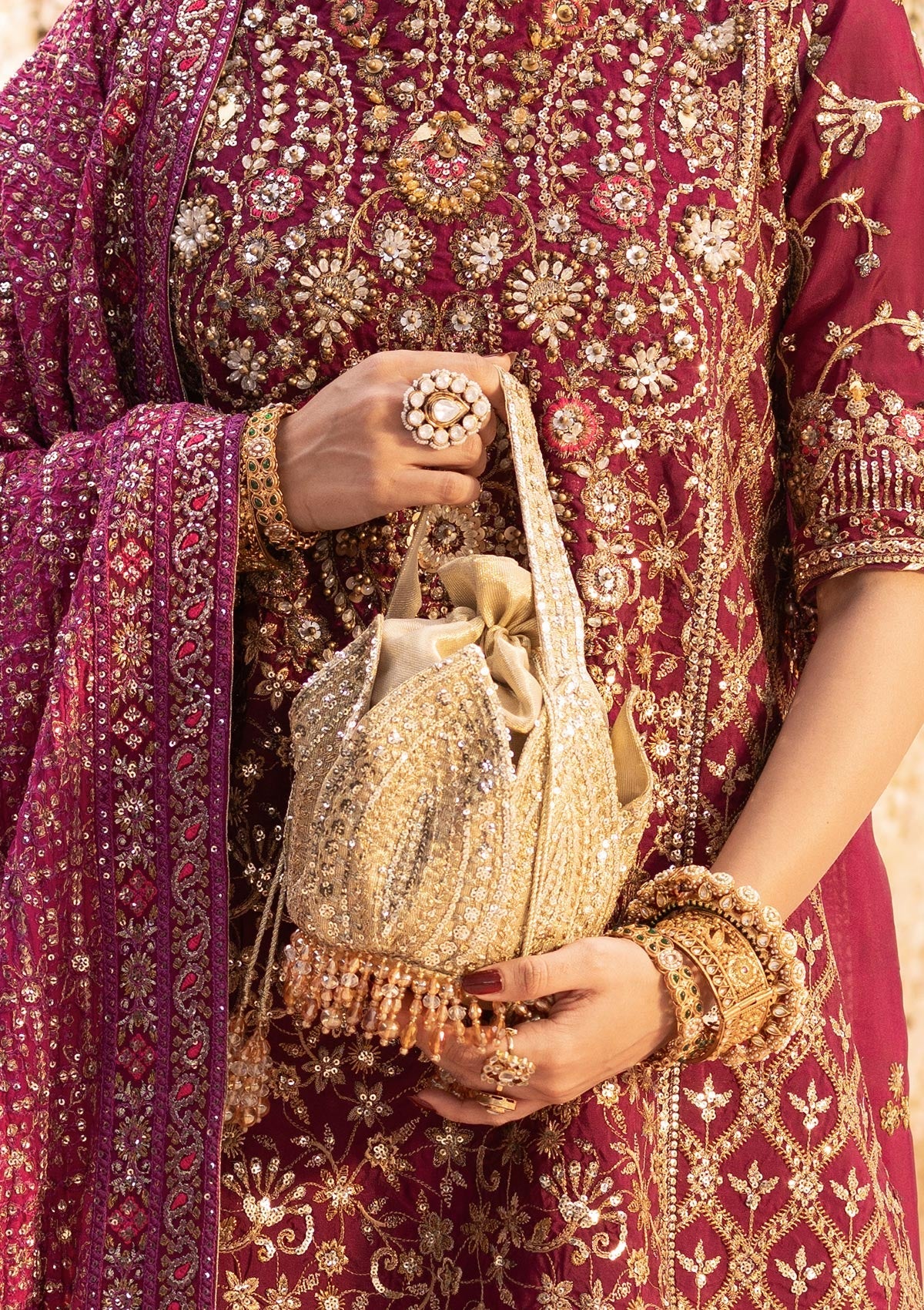 GOLDEN TISSUE POTLI || WEDDING FESTIVE '25 VOL. 1  || AIK ATELIER