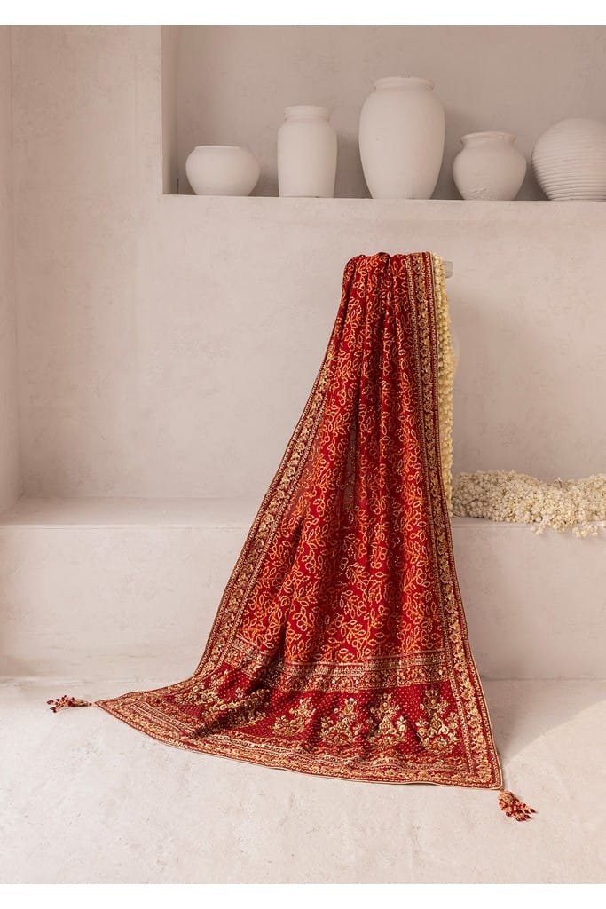 RED MEDIUM SILK SHAWL || WEDDING FESTIVE '25 VOL. 2 || AIK ATELIER