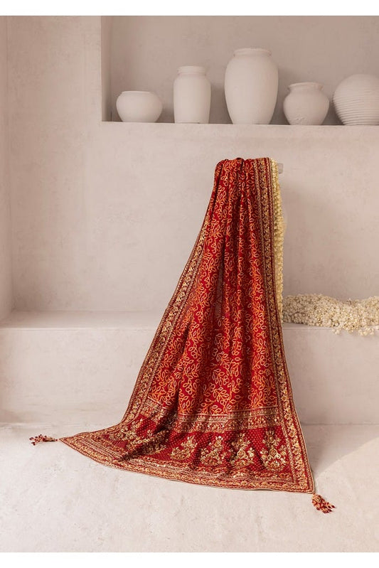 RED MEDIUM SILK SHAWL || WEDDING FESTIVE '25 VOL. 2 || AIK ATELIER